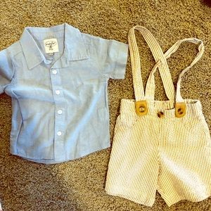 Classic striped overall set
